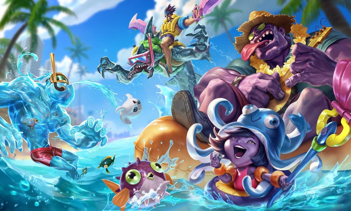 Download Hd League Of Legends Pc Wallpaper Id - Lulu Pool Party Splash Art - HD Wallpaper 