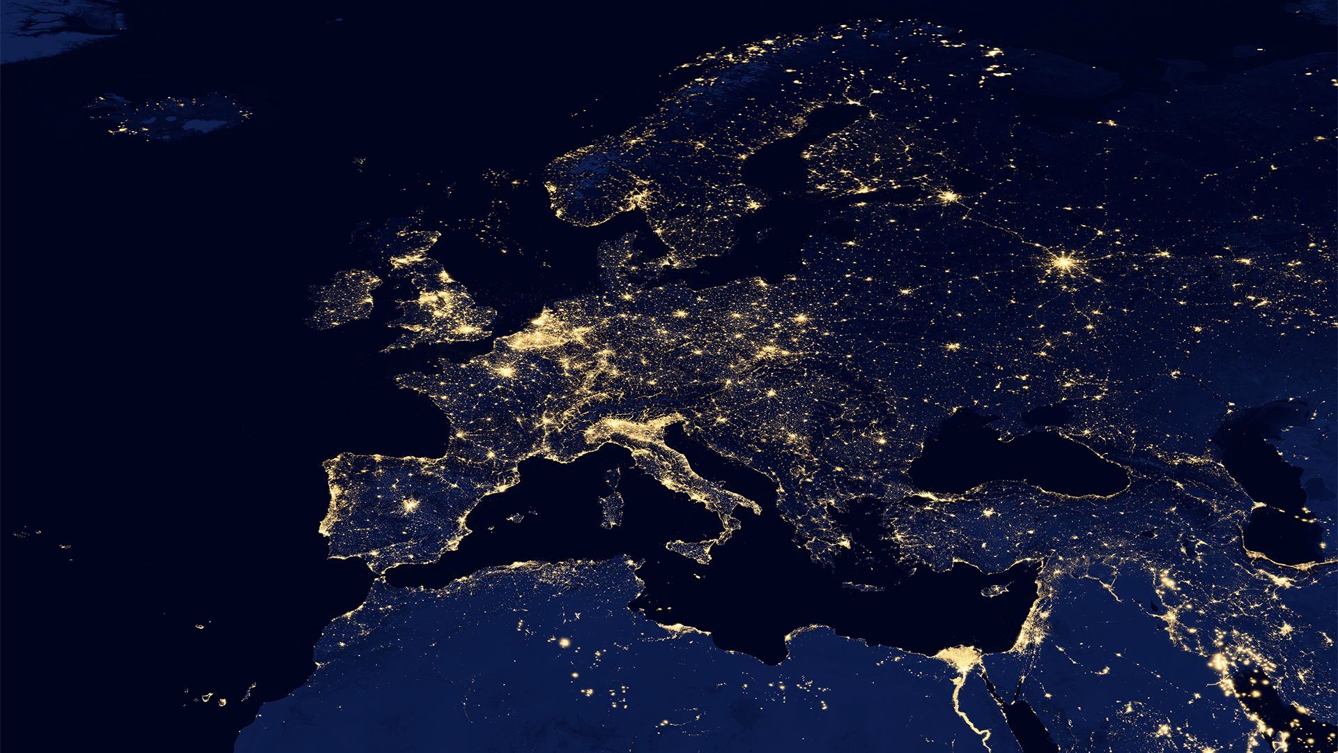 Europe At Night - Europe Map Wallpaper Hd - HD Wallpaper 