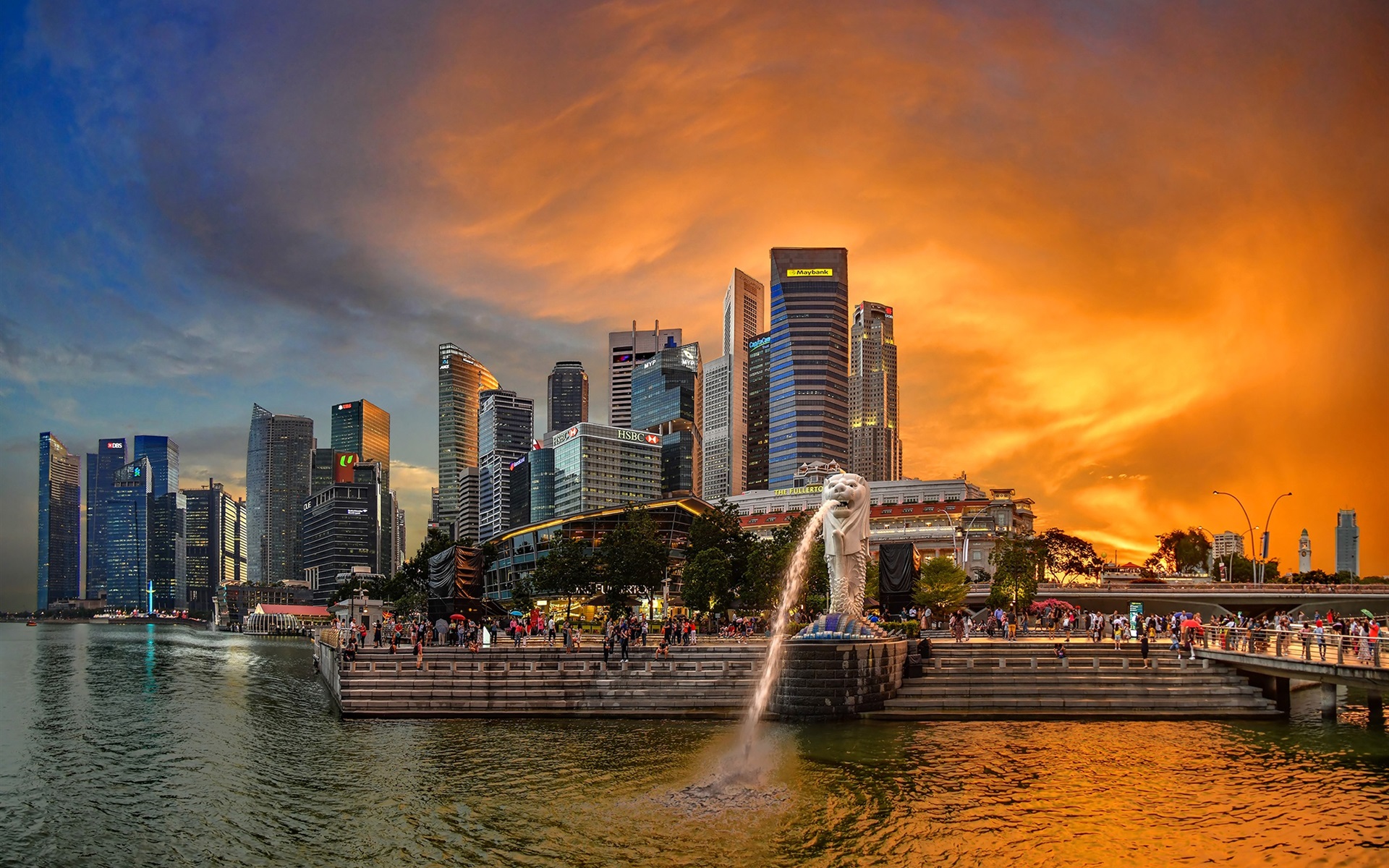 Singapore Wallpaper Hd - Singapore Wallpaper Merlion - HD Wallpaper 