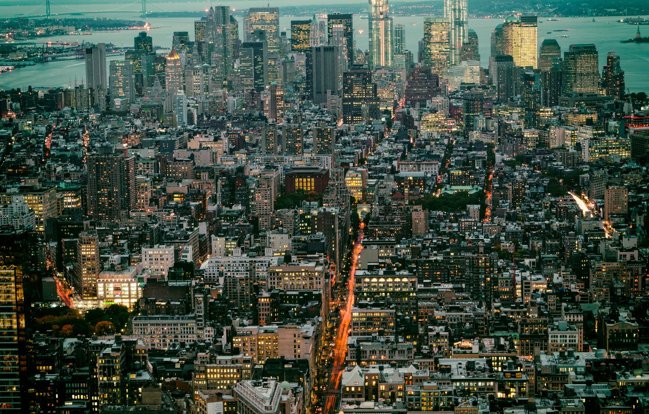 Photo Wallpaper Skyscrapers, Panorama, Usa, Megapolis, - New York City - HD Wallpaper 