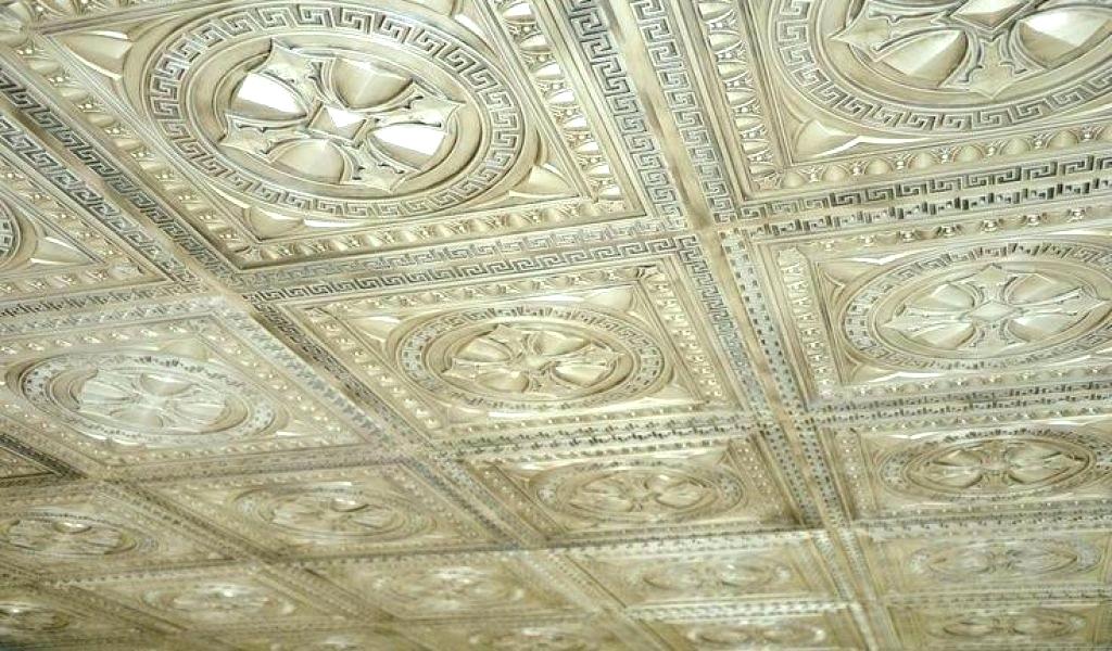 Faux Tin Ceiling Wallpaper Paint - Ceiling - HD Wallpaper 