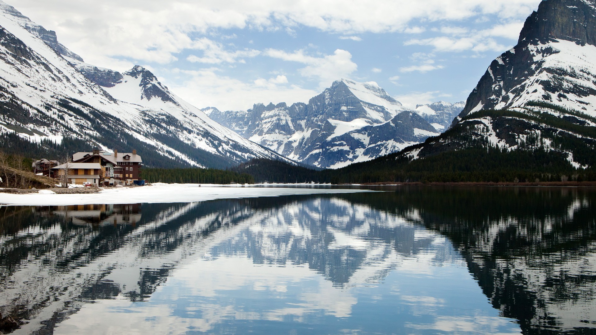 Alaska Nature Pictures Wallpaper - Swiftcurrent Lake - HD Wallpaper 