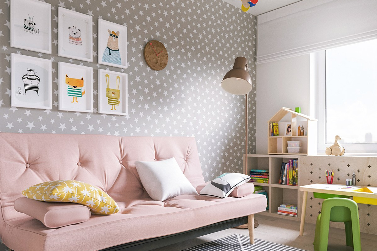Scandinavian Design Kids Playroom - HD Wallpaper 