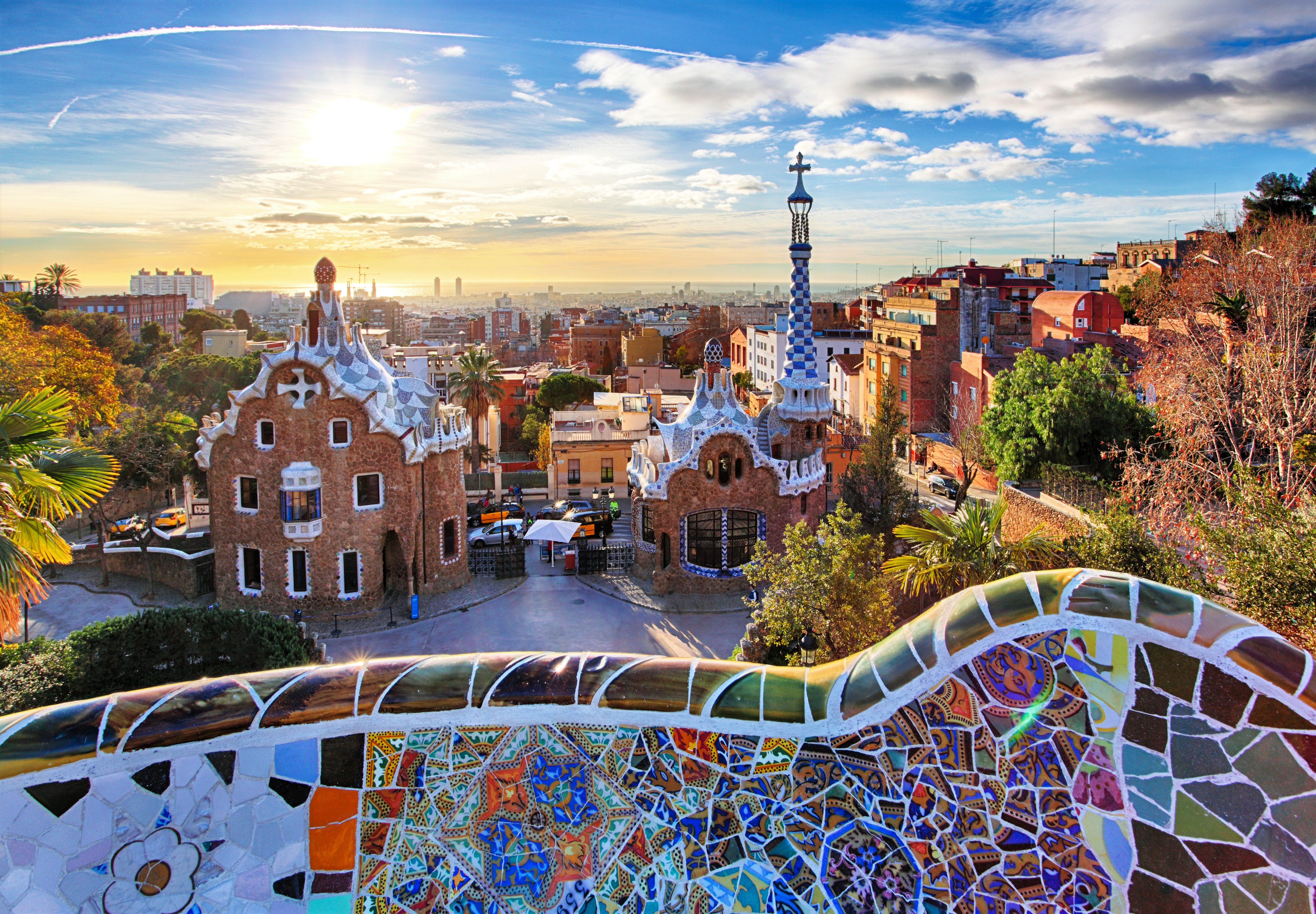 Barcelona Park Güell - HD Wallpaper 