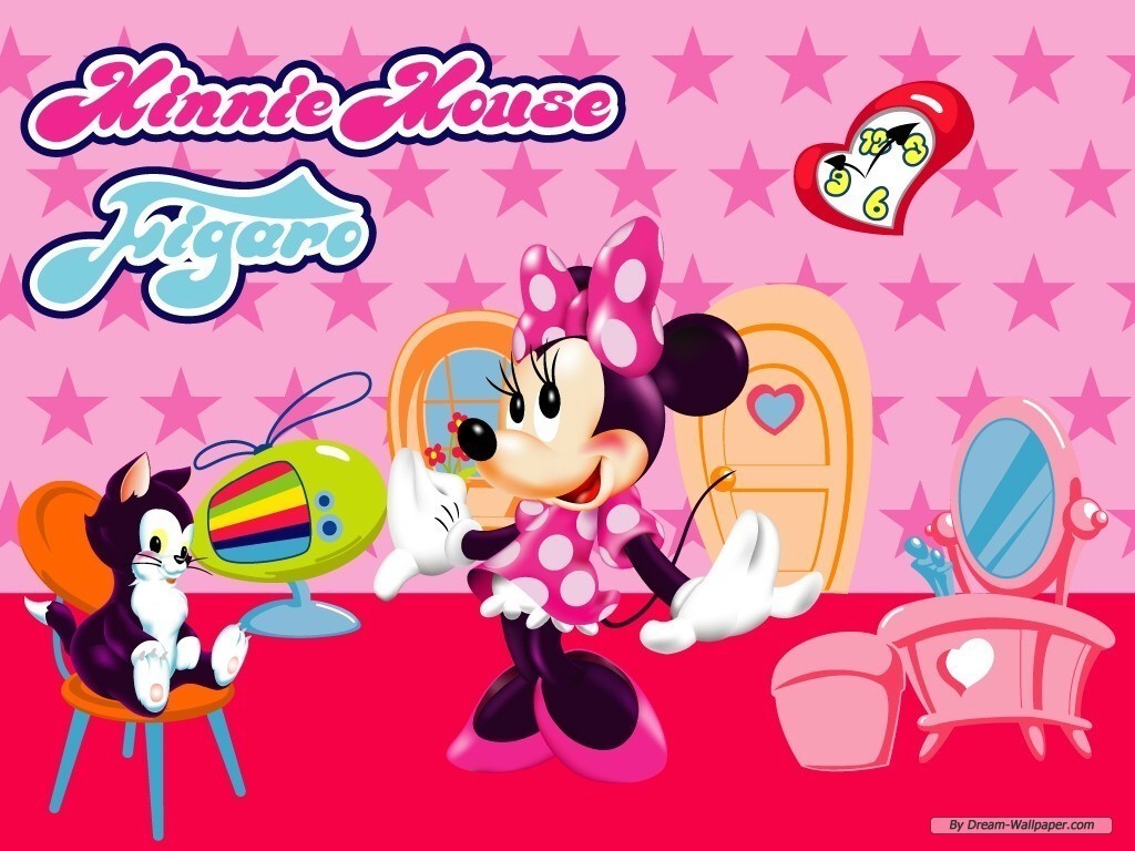 Minnie Mouse And Figaro Wallpaper - Minnie Mouse - HD Wallpaper 