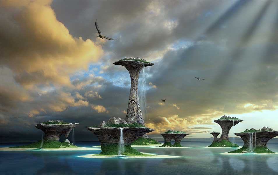 Windows 8 3d Fantasy Lake Wallpaper - Sci Fi Alien Planet - HD Wallpaper 