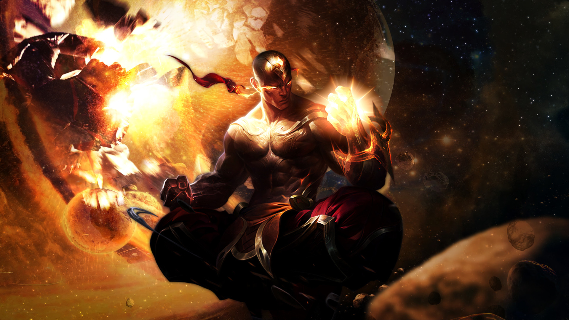 God Fist Lee Sin By Nestroix Hd Wallpaper Fan Art Artwork - God Fist Lee Sin Gif - HD Wallpaper 