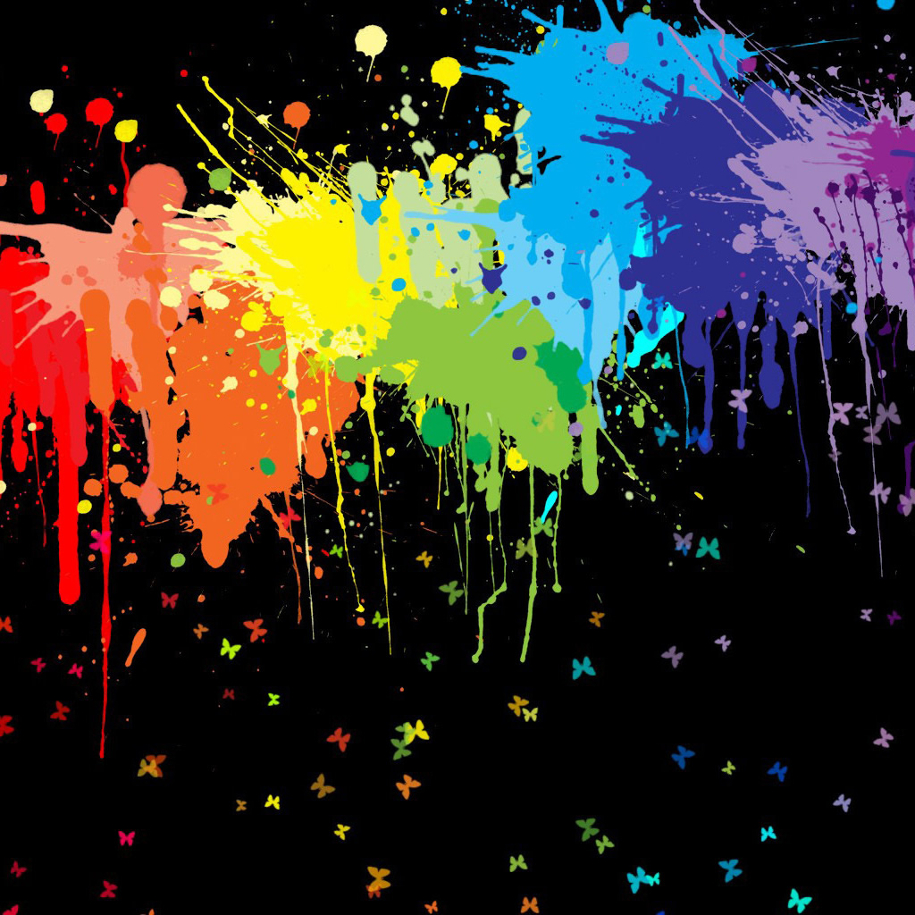 Neon Color Splash Background - 1024x1024 Wallpaper 