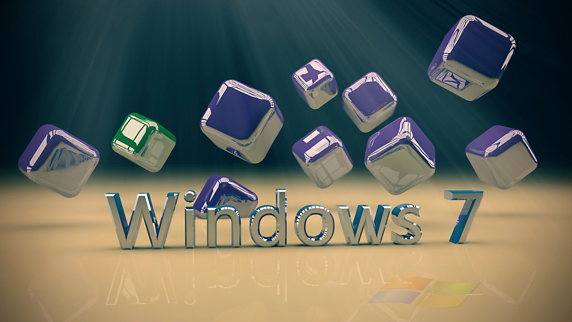 Wallpaper Windows 7, Computer, Operating System, Cube, - Background Desktop Win 7 - HD Wallpaper 