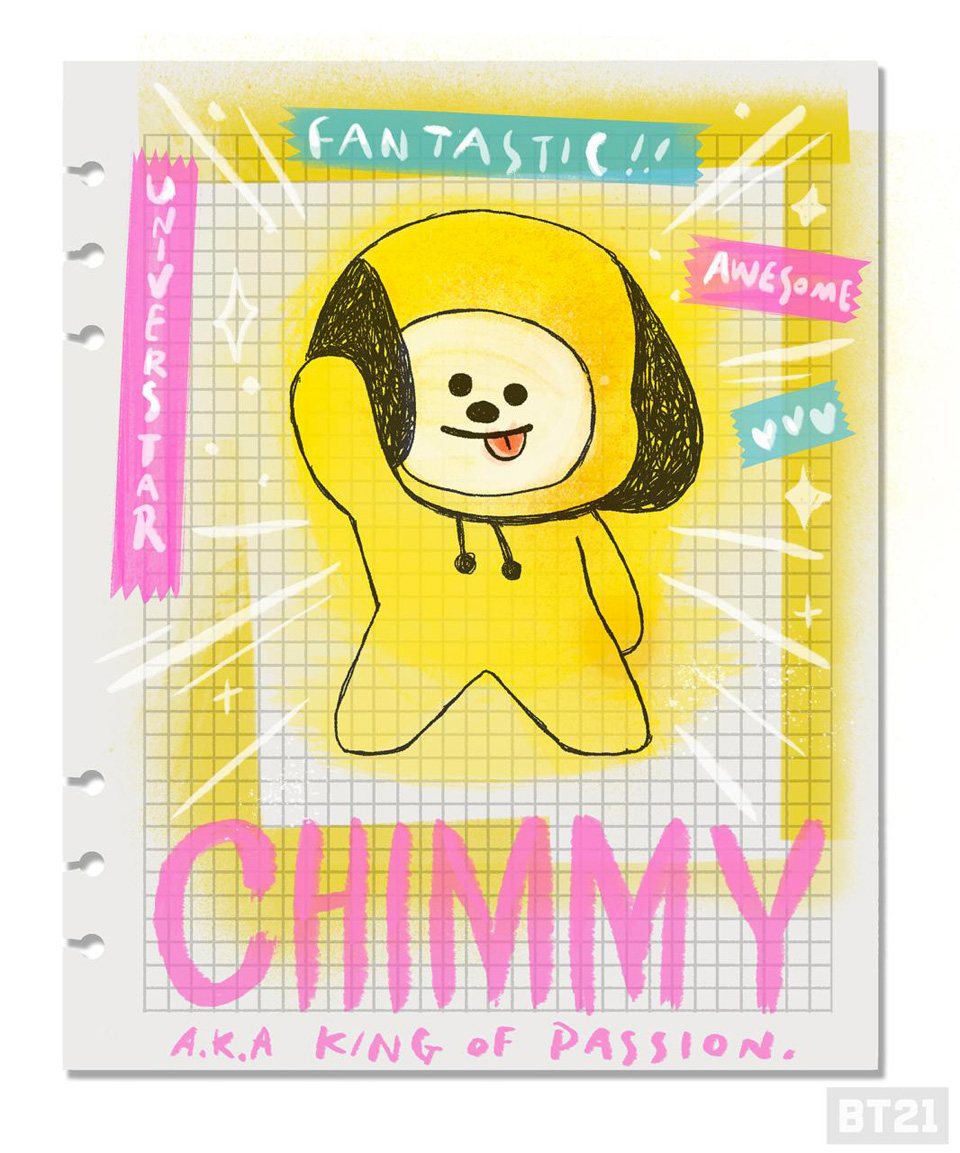 Chimmy - Bt21 Cuadernos Hojas - HD Wallpaper 