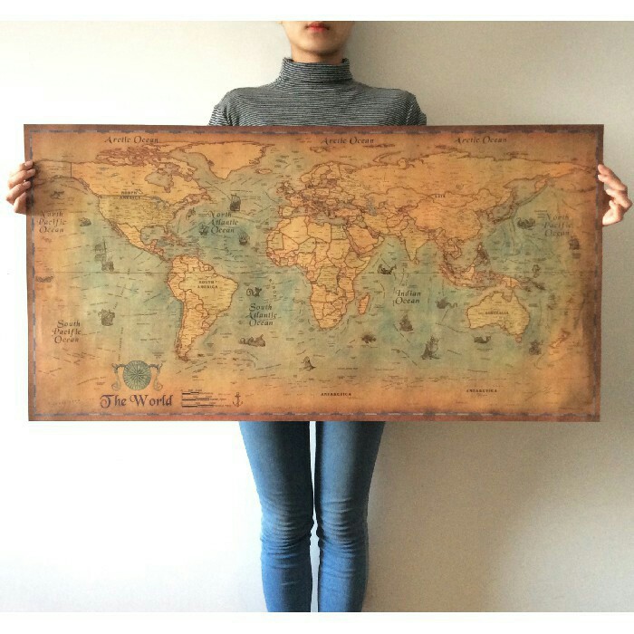 Vintage Nautical World Map - HD Wallpaper 