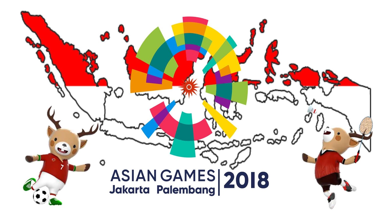 Contoh 10 Background Wallpaper Asian Games 2018 Paling - Indonesia Map And Flag - HD Wallpaper 