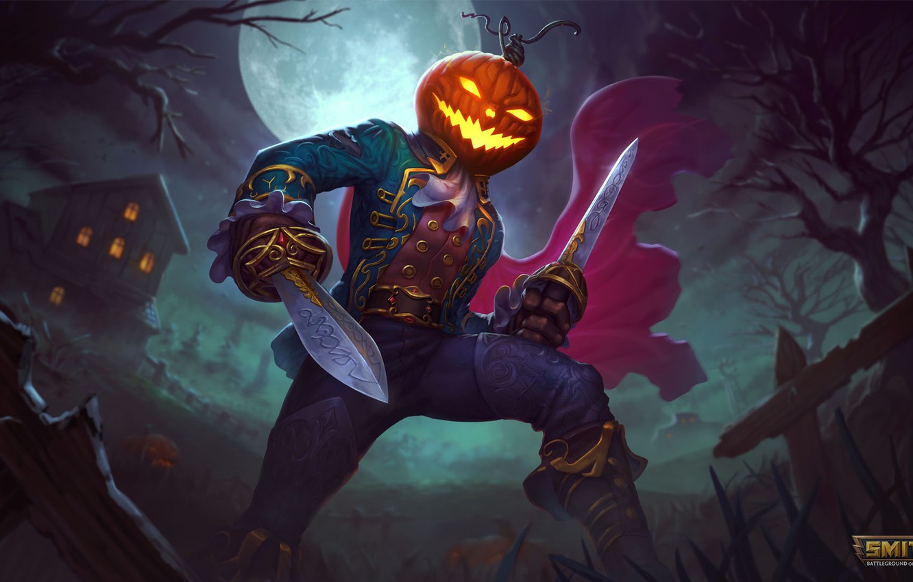 Photo Wallpaper Halloween, Loki, Spooky, Smite - Loki Headless Norseman Smite - HD Wallpaper 