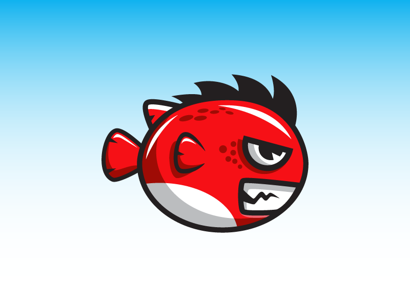 Wallpaper Animasi Ikan Bergerak - Angry Fish Red Cartoon - HD Wallpaper 