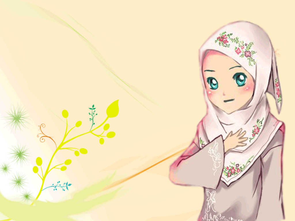 Gambar Kartun Muslimah Indah Berhijab Animasi Bergerak - Wallpaper - HD Wallpaper 