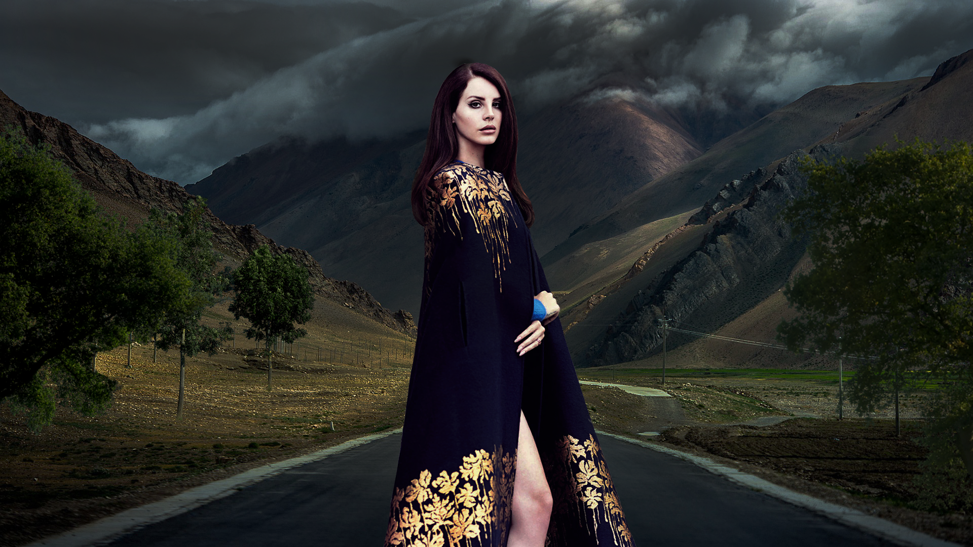 Lana Del Rey Mountain Wallpaper - Lana Del Rey Tour La To The Moon - HD Wallpaper 