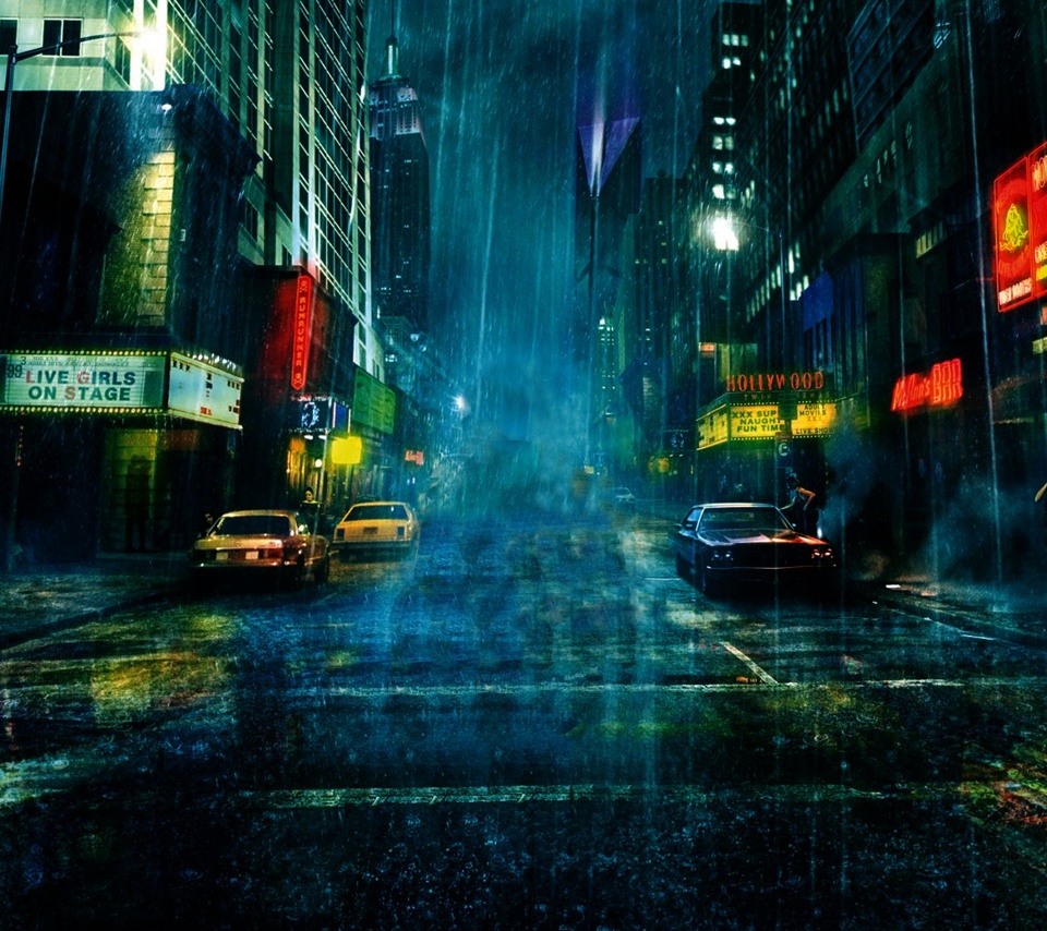 Wallpaper Untuk Android - Rainy City Background - HD Wallpaper 