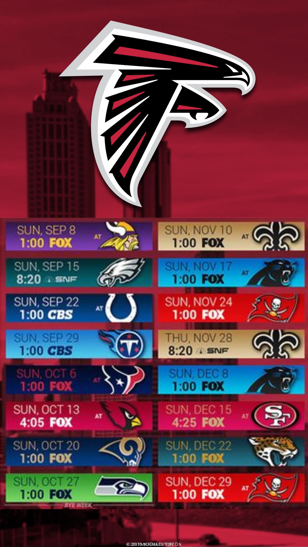 Atlanta Falcons Schedule 2019 - HD Wallpaper 