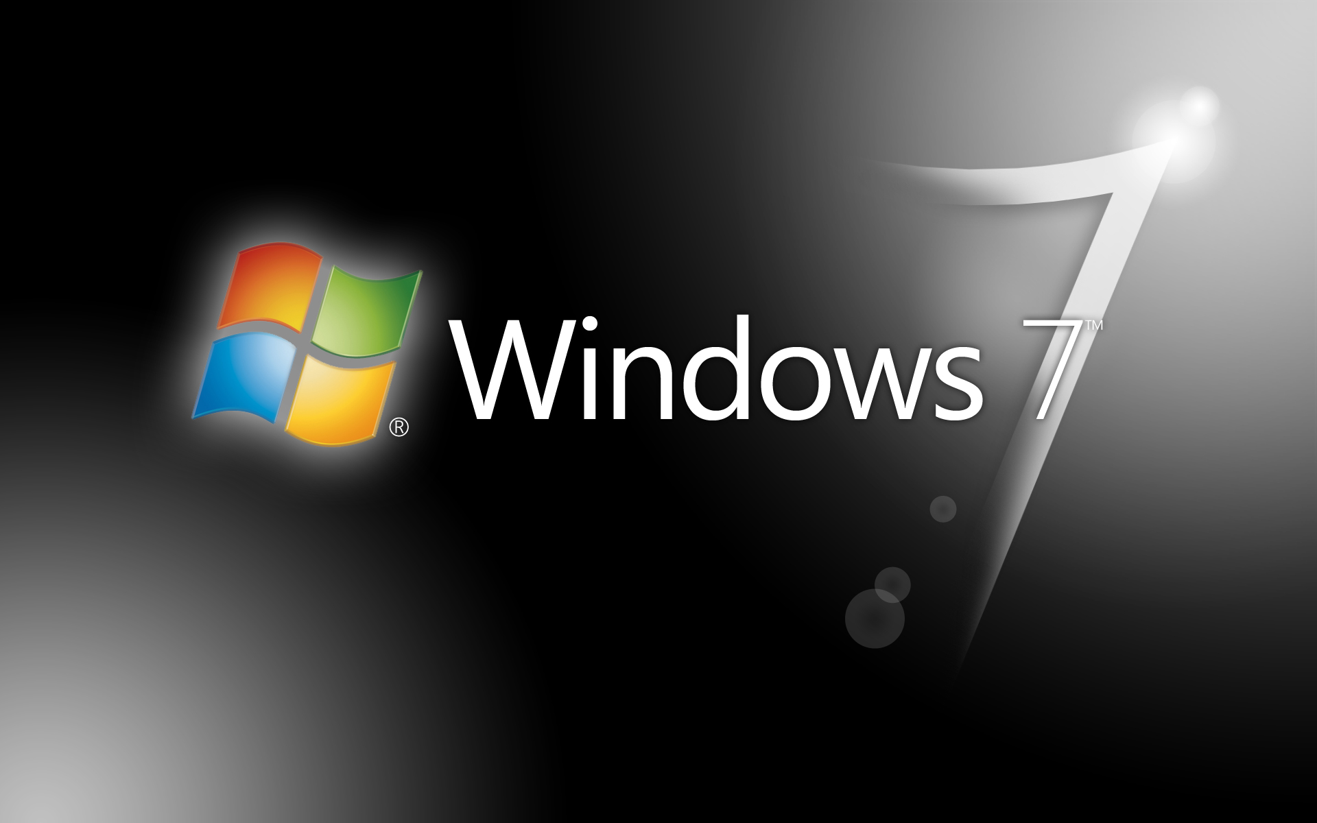 Microsoft Windows 7 Wallpaper - Windows 7 Logo Black - HD Wallpaper 