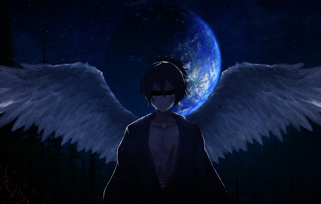 Photo Wallpaper Wings, Angel, The Moon, A Homeless - Noragami Wallpaper Hd Pc - HD Wallpaper 