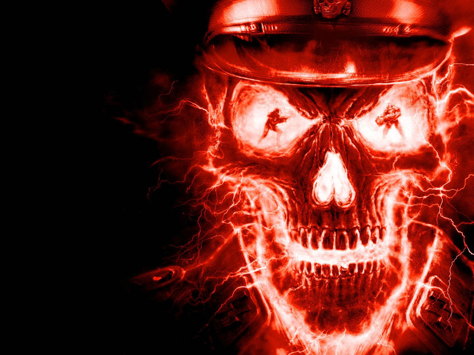 Gambar Tengkorak, Wallpaper Tengkorak Seram - Red Fire Skull - HD Wallpaper 