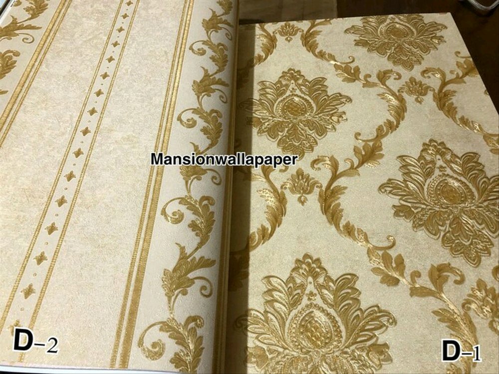 Wallpaper Dinding Premium Hardpaper Timbul Motif Batik - Dinding Warna Coklat Motif - HD Wallpaper 