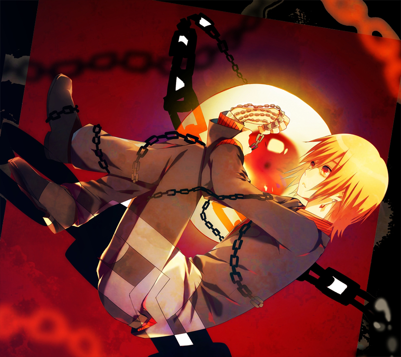 Kurapika Chains Scarlet Eye Male Blonde Hair Male Guy - Performance - HD Wallpaper 