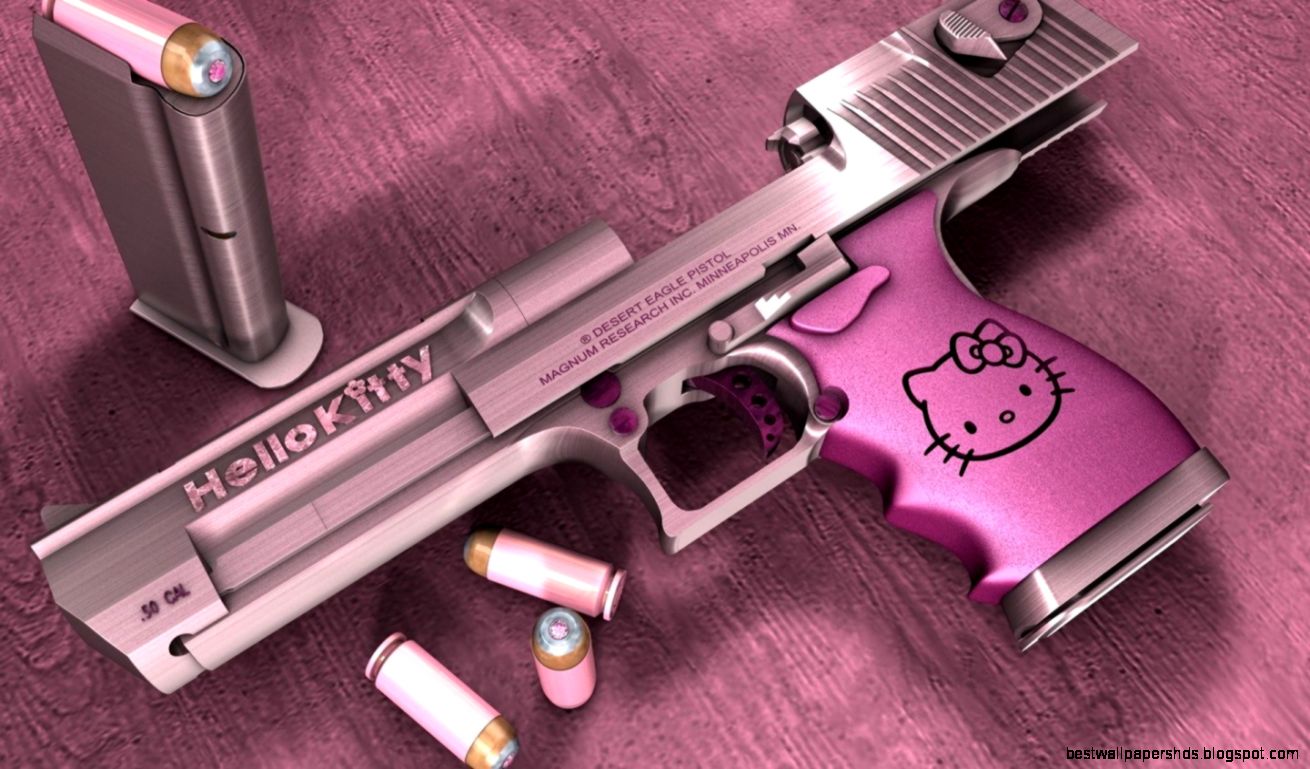 Gun Phone Wallpaper Wallpapersafari - Hello Kitty Gun - HD Wallpaper 
