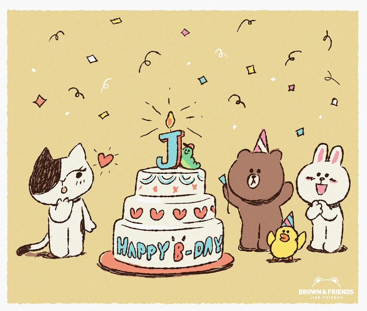 Line Friends Sally Birthday - HD Wallpaper 