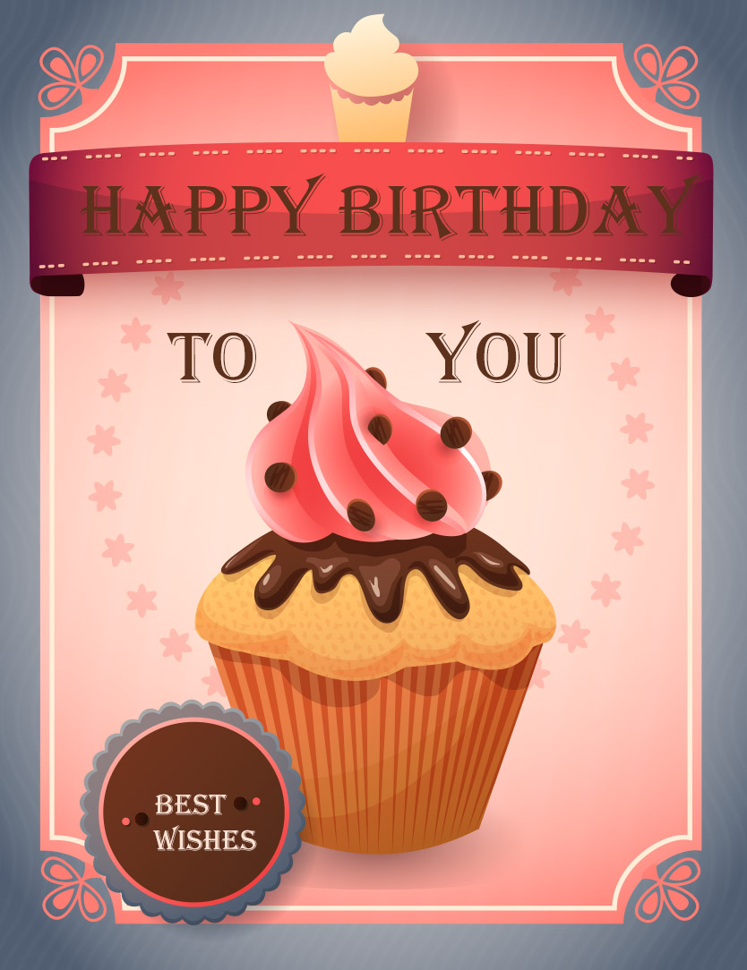 Happy Birthday Image Cupcake - Happy Birthday Hd Images Free Download - HD Wallpaper 
