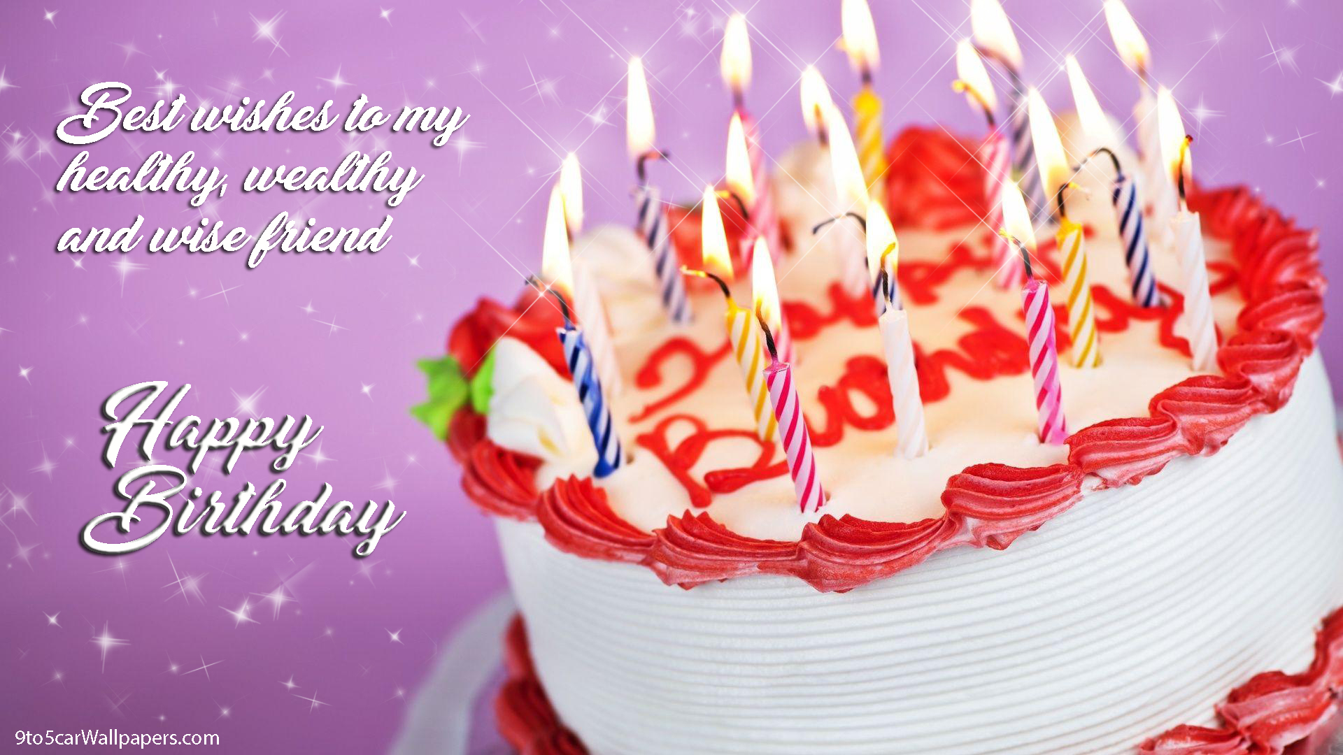 Birthday Cake With Candles - HD Wallpaper 
