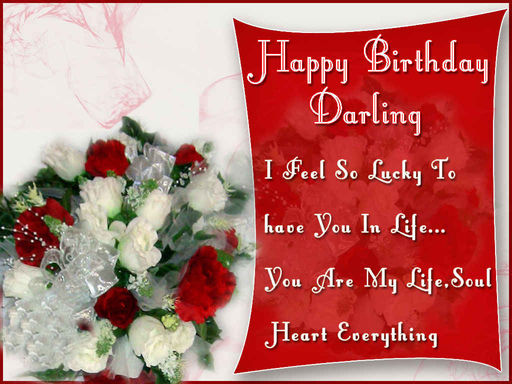 Happy Birthday Darling Quotes Wallpapers And Backgrounds - Lover Birthday Wishes Messages - HD Wallpaper 
