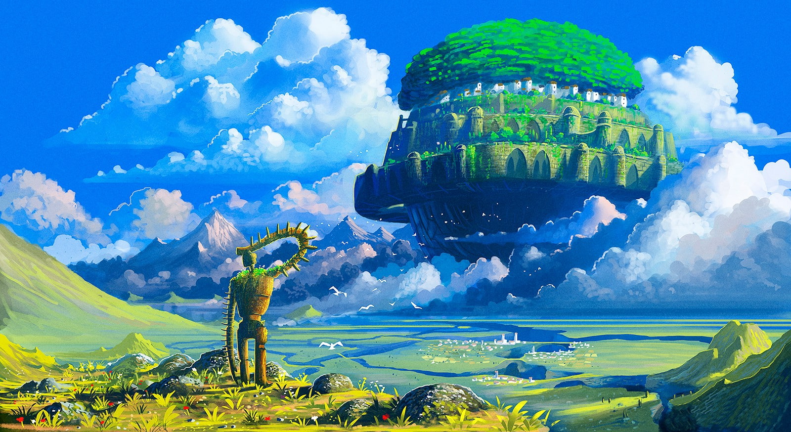 Castle In The Sky Background - HD Wallpaper 
