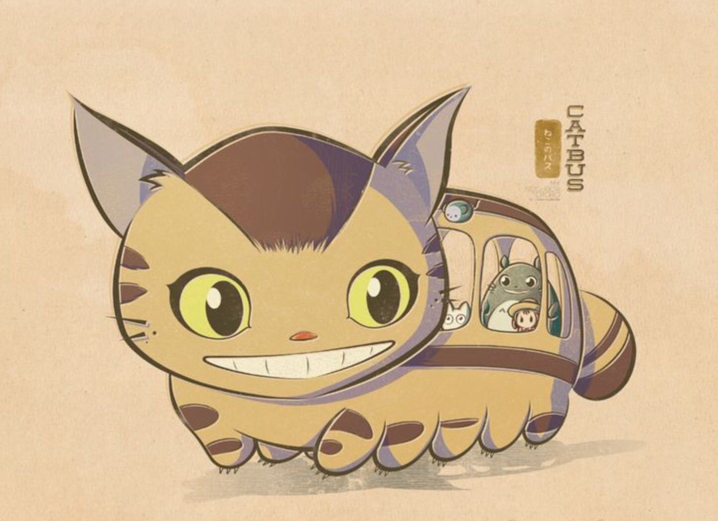 Chibi Chat Bus So Cute Totoro Totoro Totoro - Totoro Cute - HD Wallpaper 