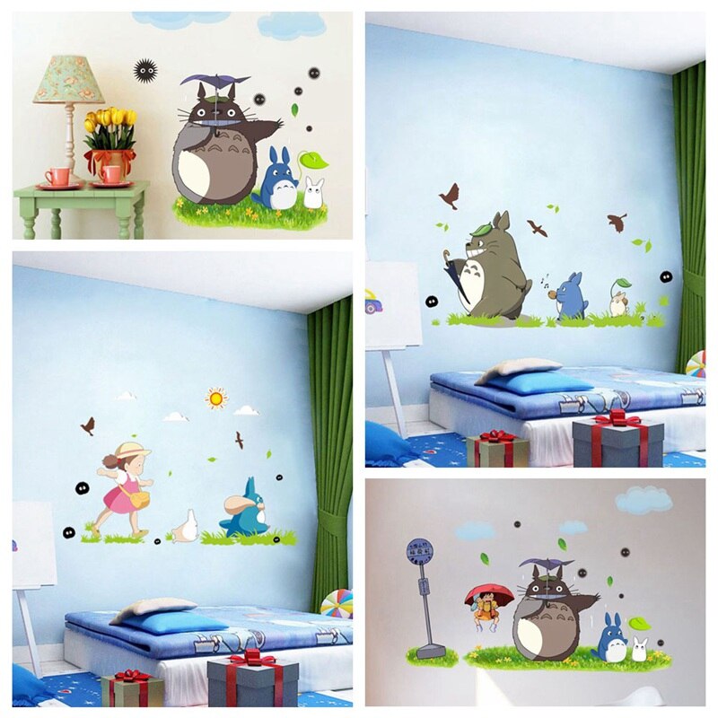 1pc Home Decoration Cute Cartoon Animation Vinyl Wall - Chambre Totoro - HD Wallpaper 