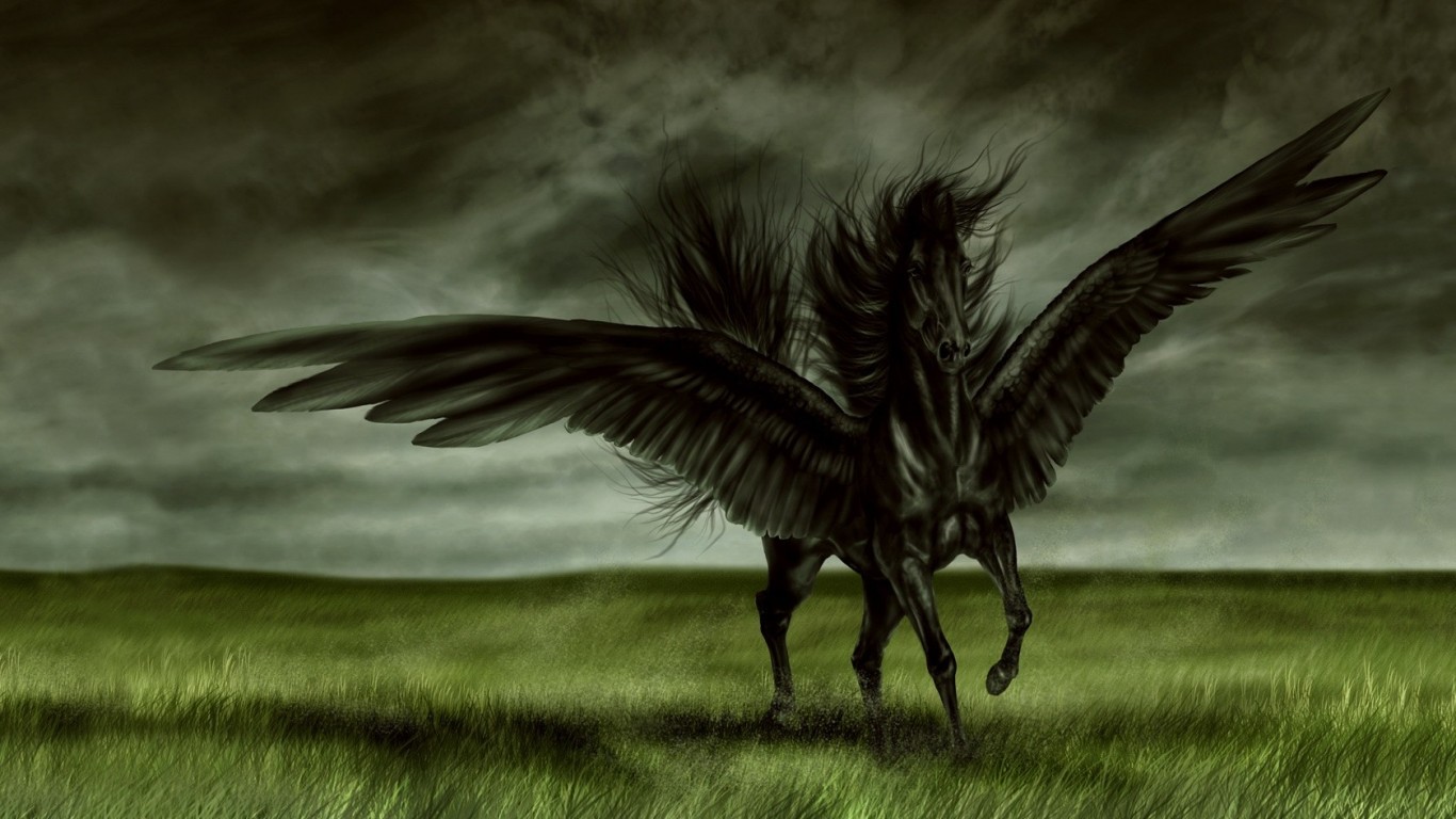 3d Angel Wallpaper - Black Horse 3d Wallpaper Hd - HD Wallpaper 