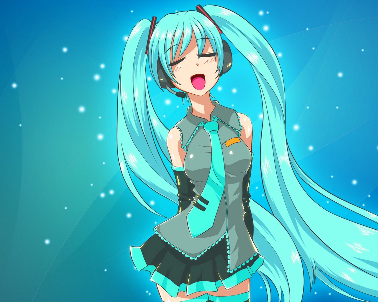 Wallpaper Anime, Girl, Headphones, Singer, Microphone, - Anime Girl With Headphones Hd - HD Wallpaper 