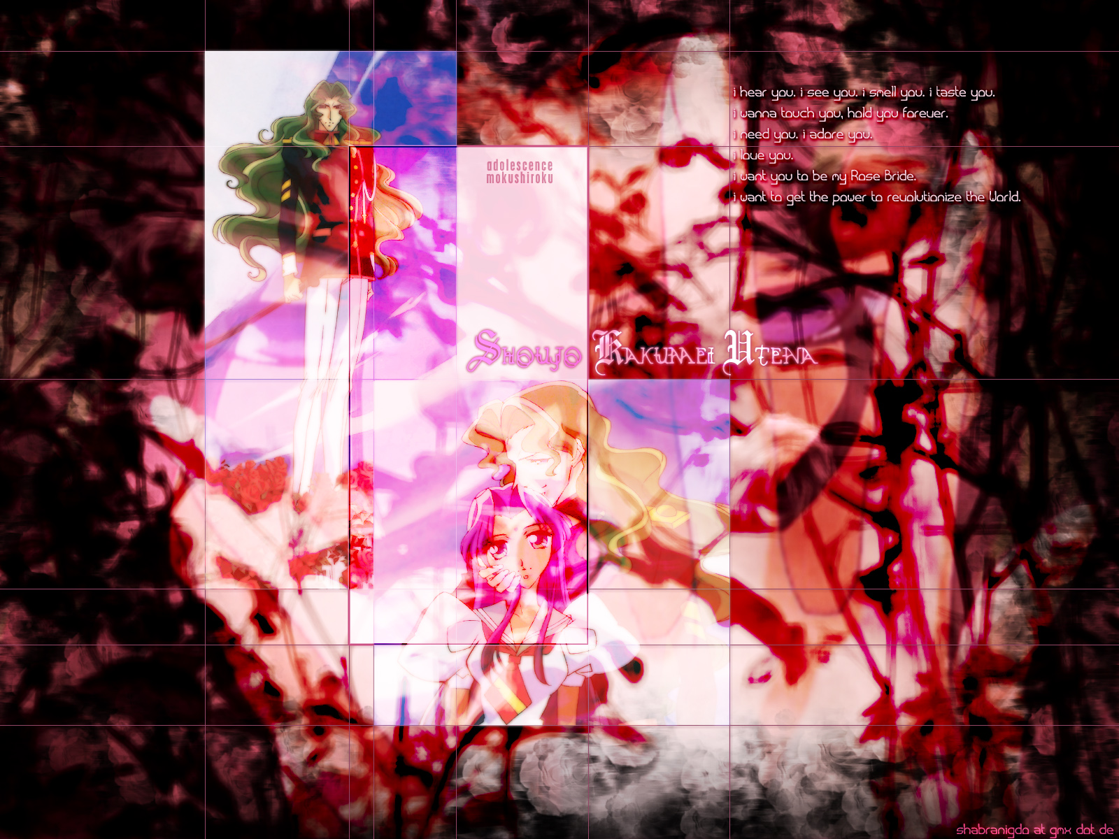 Chiho Saito, Shoujo Kakumei Utena, Anthy Himemiya, - Graphic Design - HD Wallpaper 