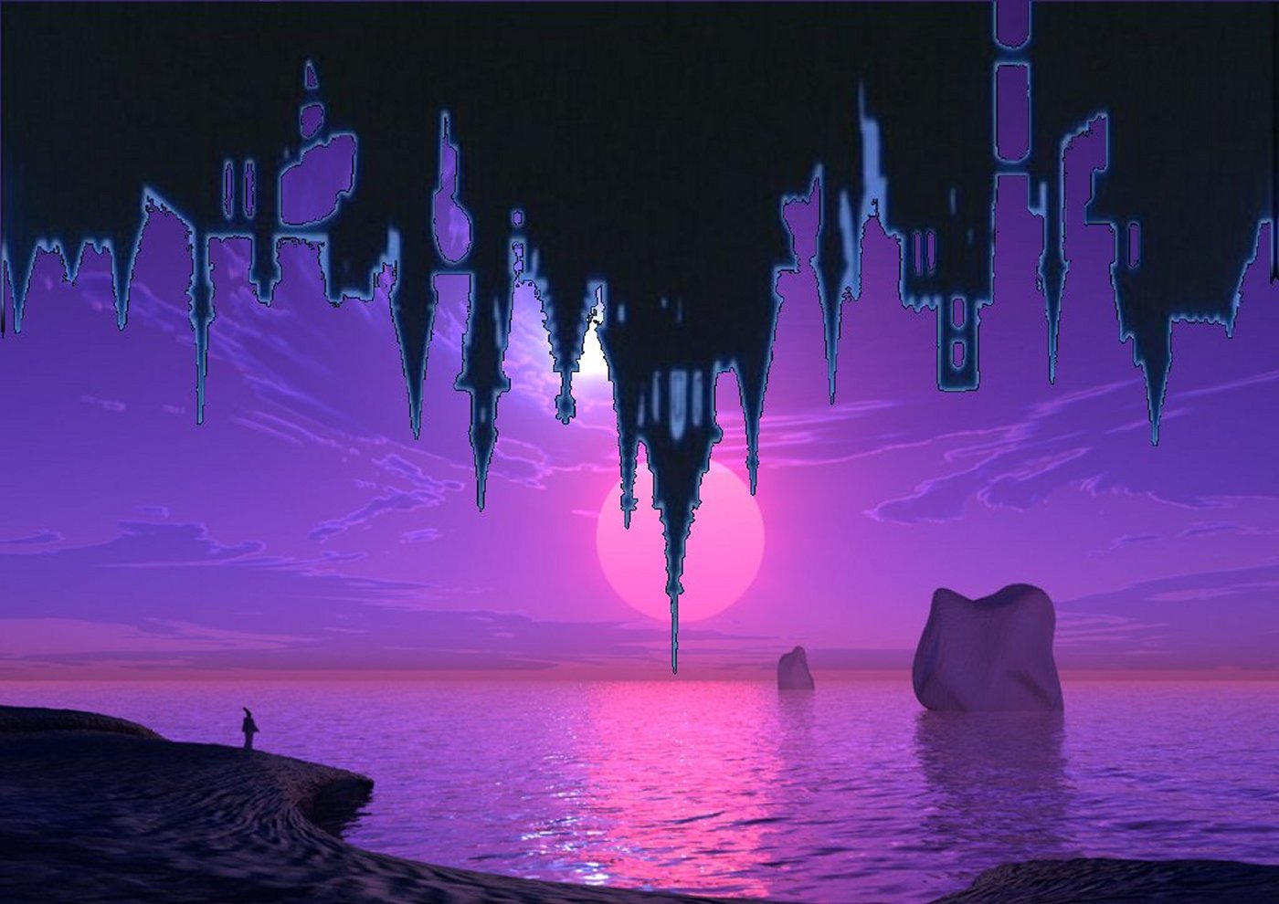 Sunset Purple Sky Background - HD Wallpaper 