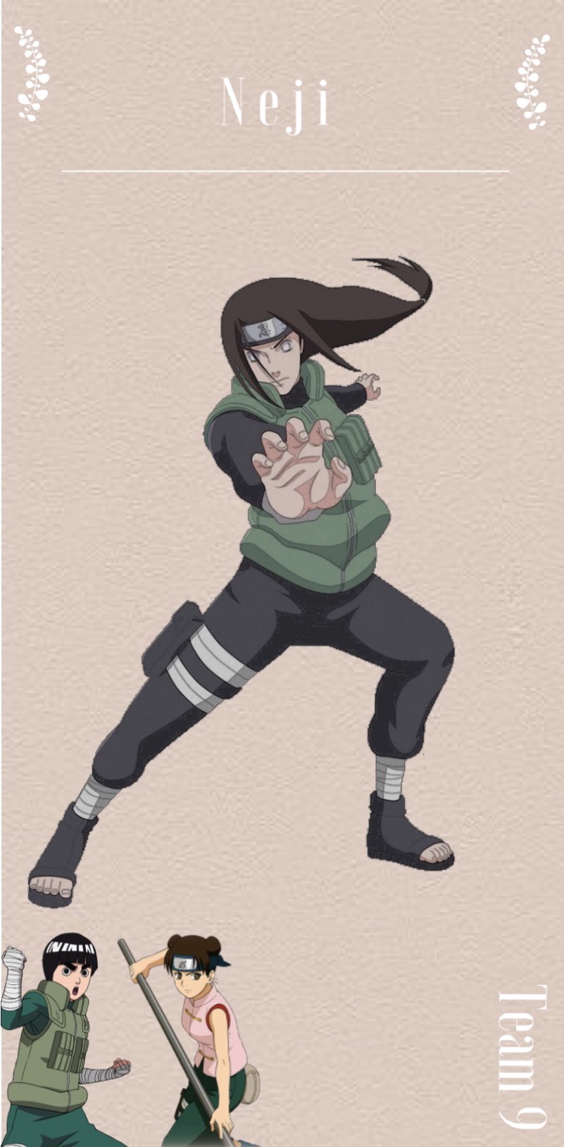 #team9 #neji #hyuga #byakugan #rocklee #tenten #naruto - Naruto Neji Hyuga - HD Wallpaper 