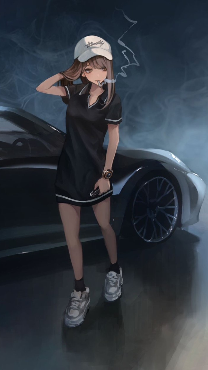 Cigarette Anime Girl Smoke - HD Wallpaper 