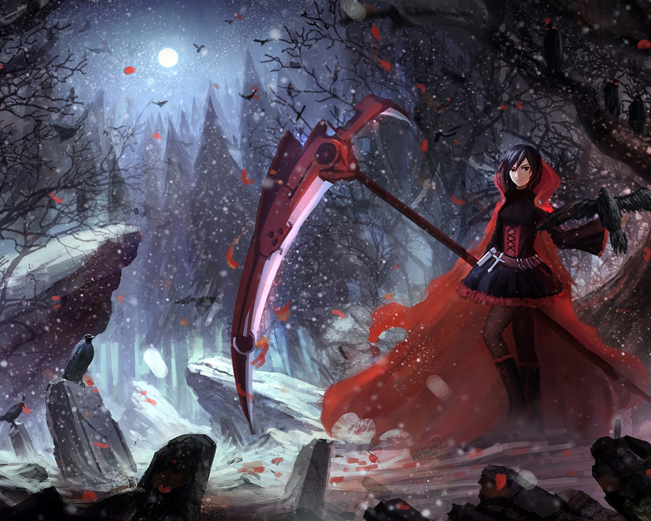 Art, Anime, Upscale, Hbptcsg2, Ruby, Girl, Ruby Rose, - Ruby Rose Rwby Dark - HD Wallpaper 