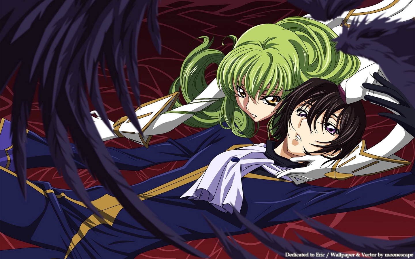 Wallpaper Code Geass, Boy, Girl, Wings - HD Wallpaper 