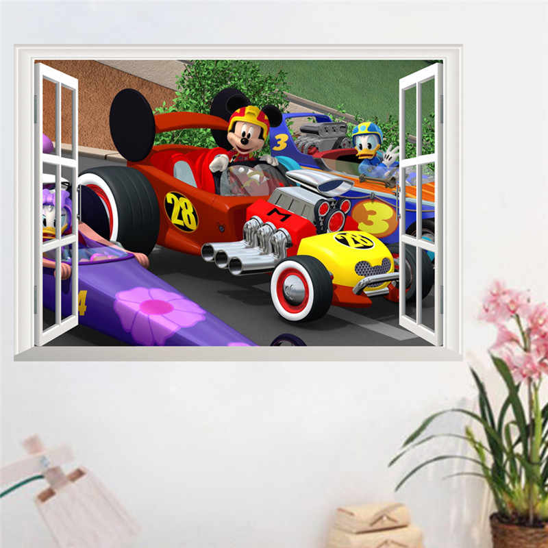 Nursery Anime Wall Decals Mickey Mouse Donald Duck - Wall Decal - HD Wallpaper 