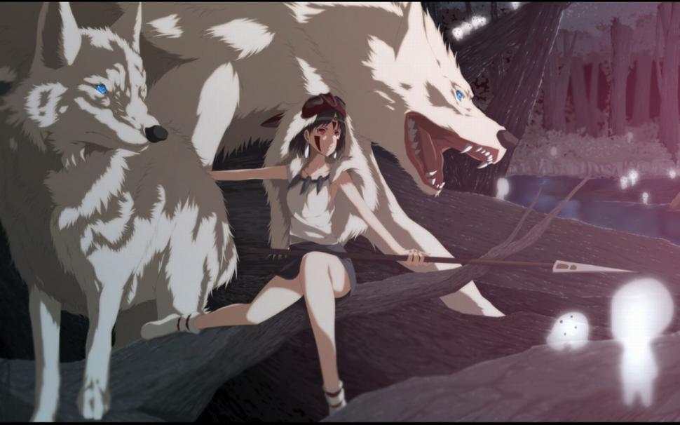 Princess Mononoke Hd Wallpaper,movie Wallpaper,princess - Princess Mononoke Wolf - HD Wallpaper 