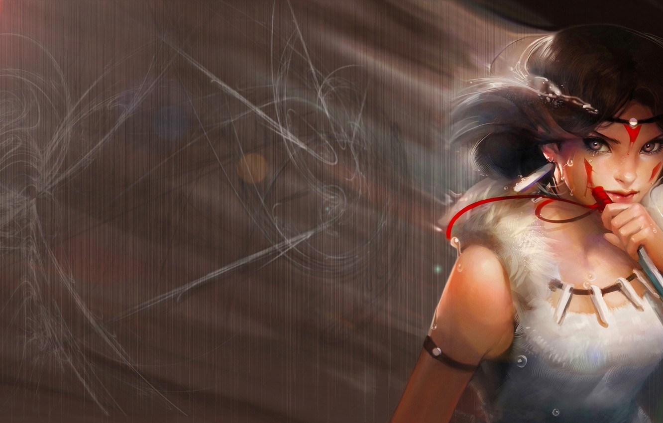 Photo Wallpaper Girl, Mononoke Hime, Princess Mononoke - Princess Mononoke - HD Wallpaper 