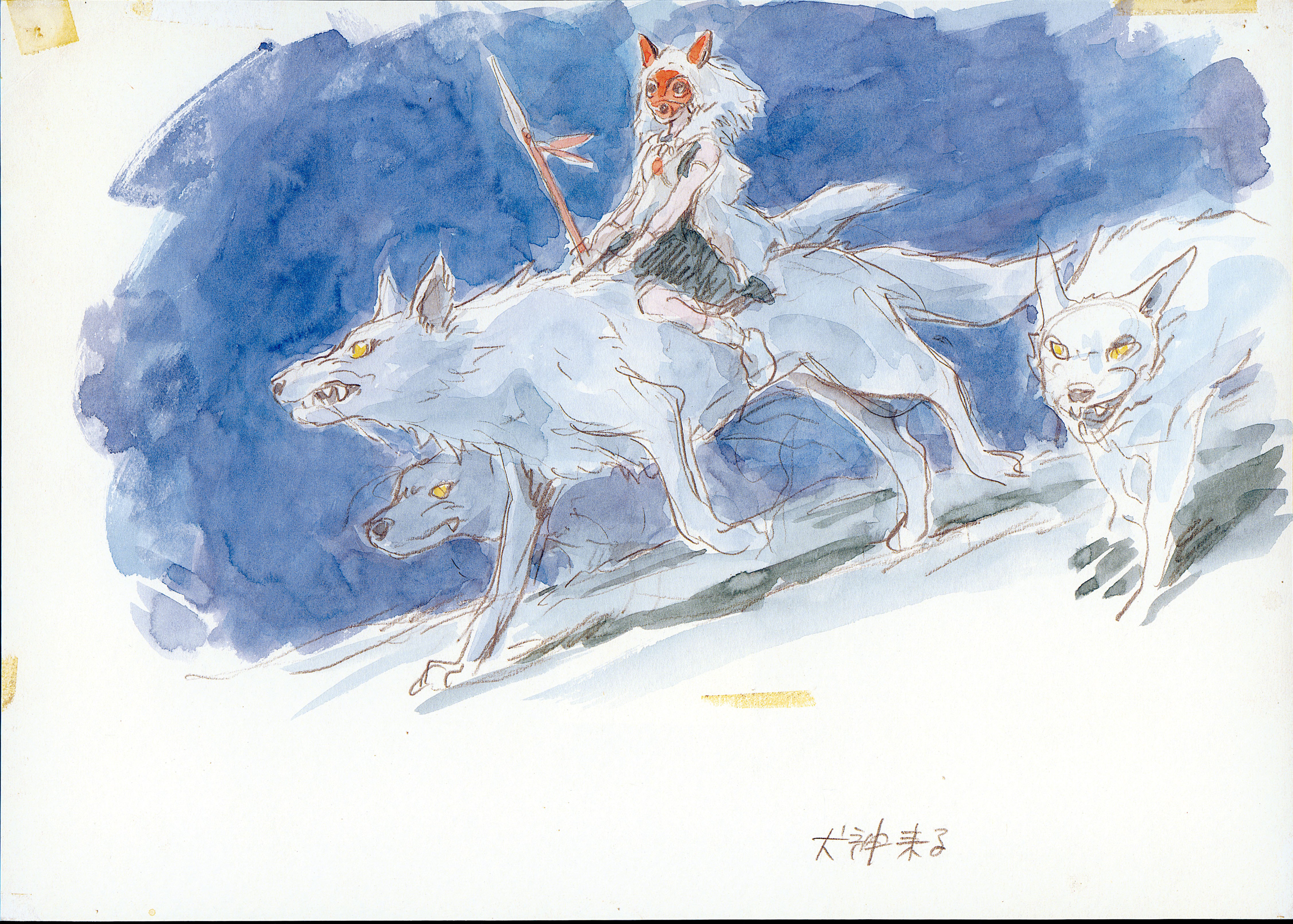 Hayao Miyazaki Princess Mononoke Sketches - HD Wallpaper 