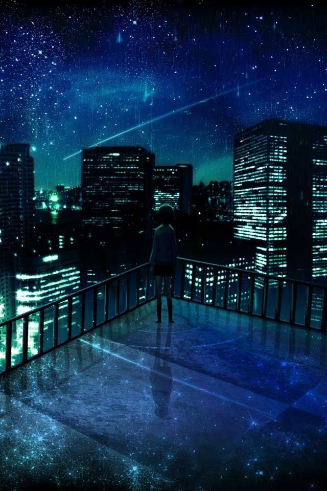 Night City View Drawing - HD Wallpaper 