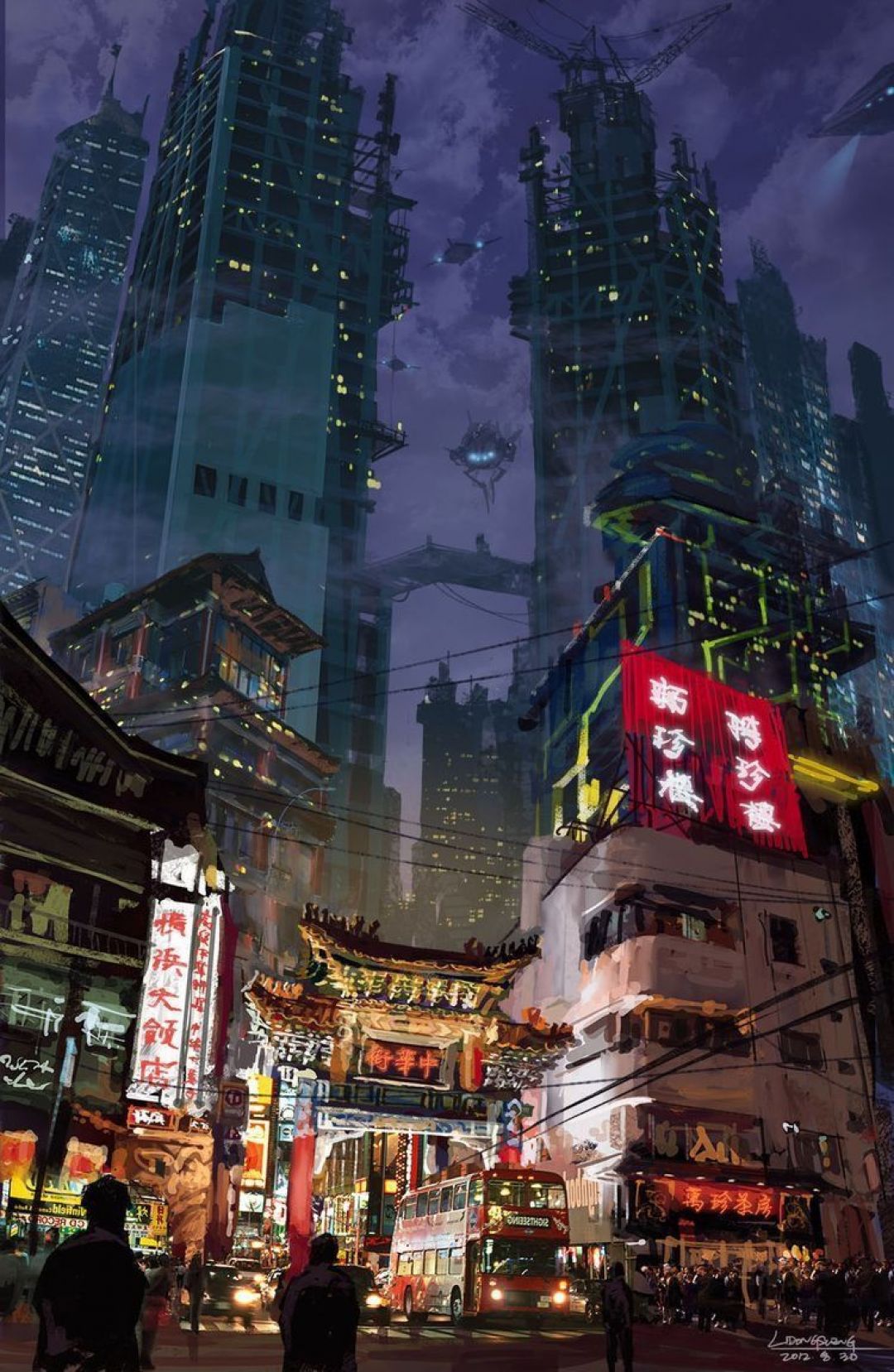 Japanese Anime City - Cyberpunk Anime Wallpaper Phone - HD Wallpaper 