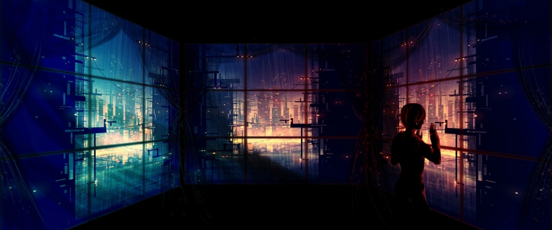 Old Anime Dark City - HD Wallpaper 